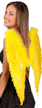 Maxi ailes d'ange plumes jaune