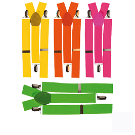 Bretelles elastique fluo - 4 couleurs assorties