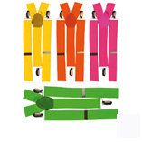 Bretelles elastique fluo - 4 couleurs assorties
