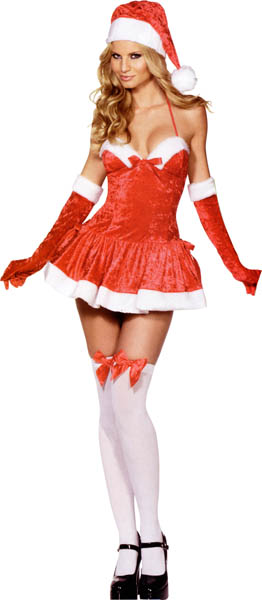 Costume miss santa fever velours taille m