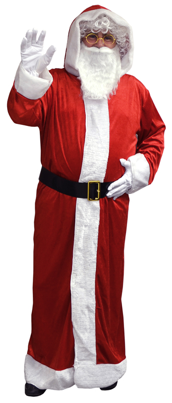 Costume pere noel manteau effet velours