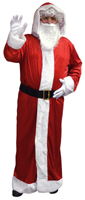 Costume pere noel manteau effet velours