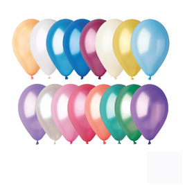 Ballons nacres metallises multicolore diam 30 cm - paquet de 100