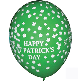 Sachet 10 ballons saint patrick's day autour diam 30 cm-circonf 105cm