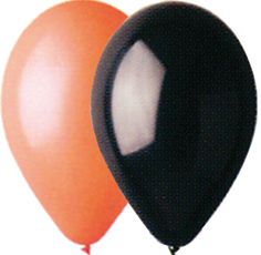 Sac de 50 ballons orange/noir ass diam 30 cm - circonf 105 cm