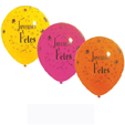 Sachet de 10 ballons multi joyeuses f&ecirc;tes imprimes tt autour diam 30