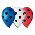 Ballon blanc decor foot autour sachet de 100 diam30cm-cir105cm