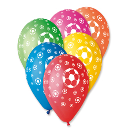 Sachet de 10 ballons decores foot autour diam 30 cm - circonf 105 cm