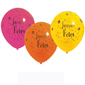 Ballons "joyeuses f&ecirc;tes" multicolores autour diam 30cm- paquet de 100