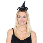 Mini chapeau sorciere noir avec araignee