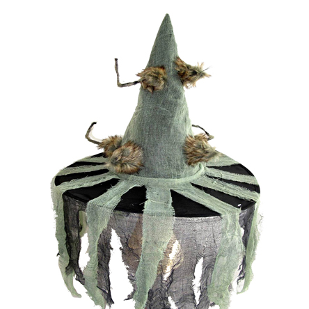 Chapeau de sorciere avec tissu et rats poilus