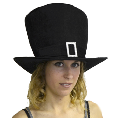 Chapeau gothique chic en mousse 21cm avec boucle strass