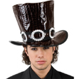 Chapeau de vampire gothique vinyle chic avec boucles