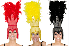 Coiffe cabaret paillettes et boa noir D AUTRES COULEUR