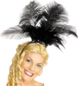 Coiffe cabaret plumes noires