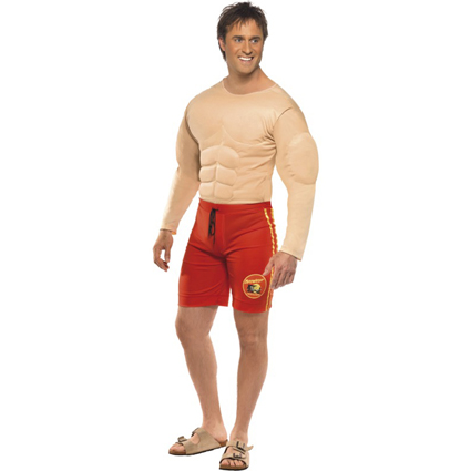Costume garde cote rouge avec muscles - taille m